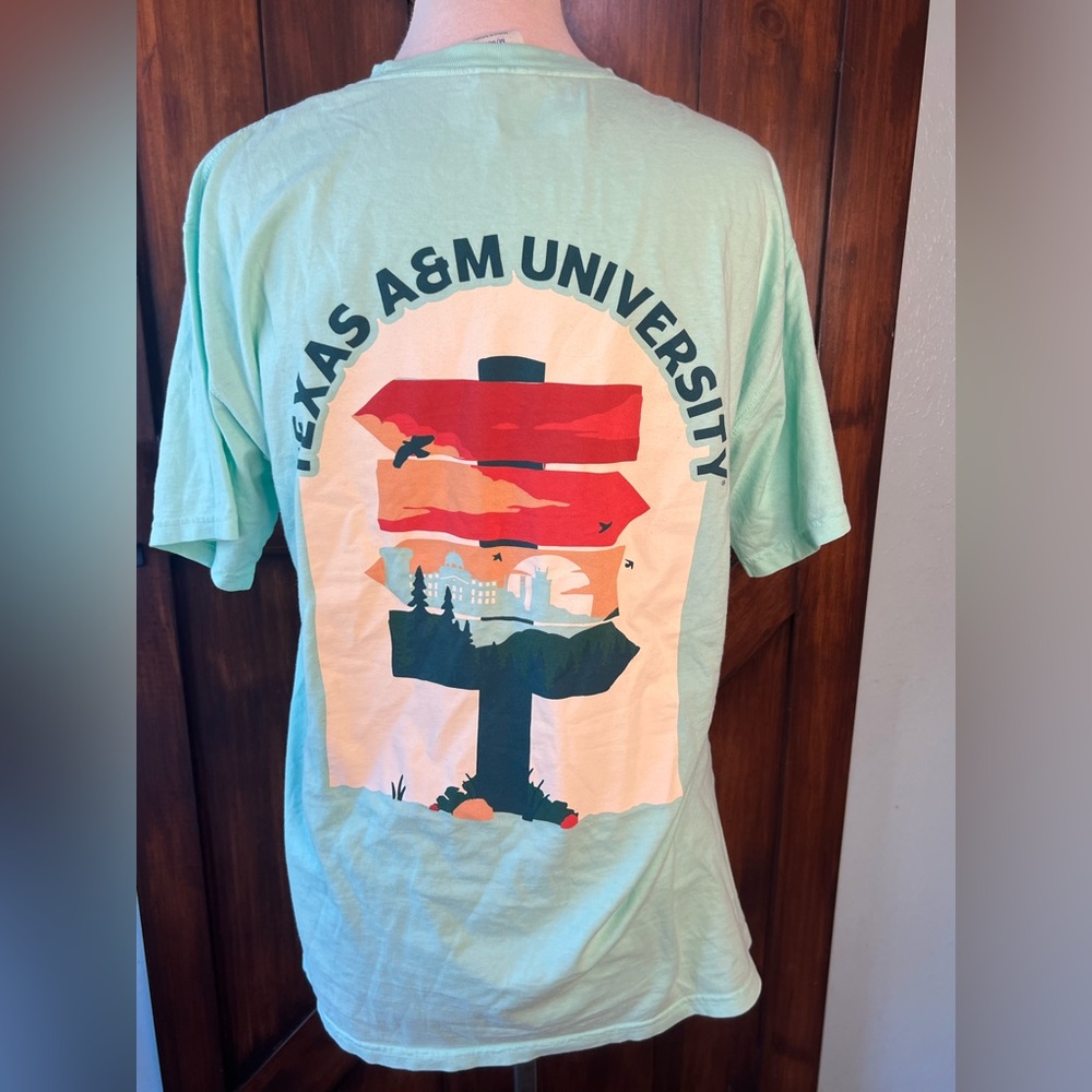 Texas A&M University Mint Blue/Green Unisex M T-Shirt